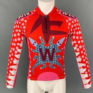 WALTER VAN BEIRENDONCK FW14 Red Pink Graphic Nylon Jersey Bike Top
